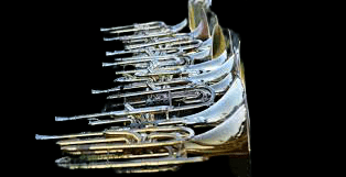 Several Melophones side by side